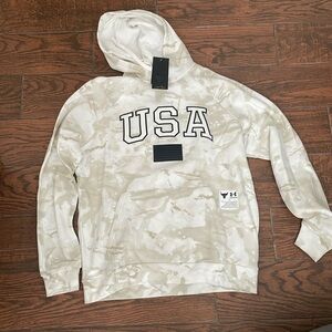 Under Armour Men's Project Rock USA Camo Loose Fit Pullover Hoodie Sweatshirt